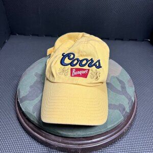 Coors Banquet Yellow Adjustable Baseball Hat Embroidered Logo Vintage Style Unis